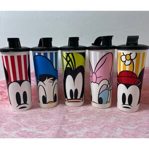 Vintage retro Disney character tupperware 16 oz tumbler set with lids